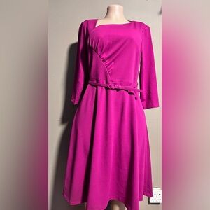 Calvin Klein Fuchsia Long Sleeve Dress
